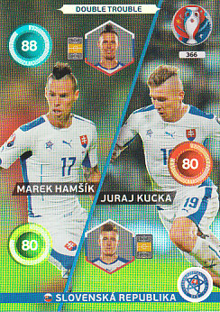 Marek Hamsik Juraj Kucka Slovakia Panini UEFA EURO 2016 Double Trouble #366